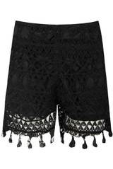 Lace Insert Side Zip Up Shorts - 3 Colours