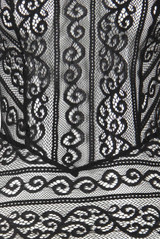 Black Sheer Lace Sleeveless Bodysuit