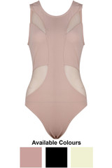 Mesh Cut Out Bodysuit - 3 Colours