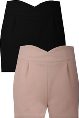 Cross Over Pleated Shorts - 2 Colours