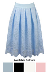 Lace Chiffon Lined Flare Skirt - 4 Colours