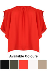 Bardot Shoulder Tie Blouse - 5 Colours