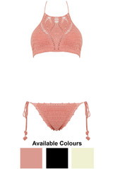 Crochet Halterneck Bikini Set - 3 Colours