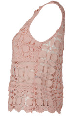 Crochet Mesh Insert Sleeveless Top - 3 Colours