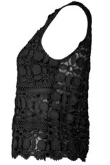 Crochet Mesh Insert Sleeveless Top - 3 Colours