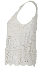 Crochet Mesh Insert Sleeveless Top - 3 Colours