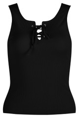 Front Lace Tie Jersey Tops - 4 Colours