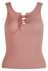 Front Lace Tie Jersey Tops - 4 Colours