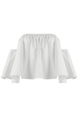 Elasticated Off Shoulder Crop Top - 4 Colours