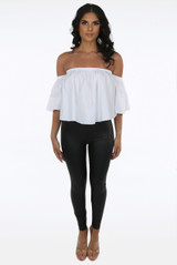 Elasticated Off Shoulder Crop Top - 4 Colours