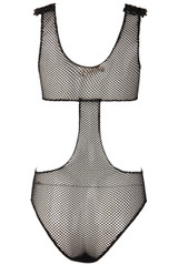 Lace Plunge Neck Fish Net Bodysuit - 3 Colours