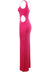 Cerise Side Cut Out Sleeveless Celebrity Maxi Dress