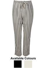 Stripe Waist Tie Trousers - 2 Colours