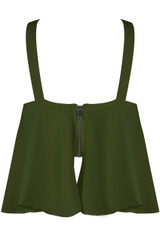 Lace Up Ruffle Crop Top - 4 colours