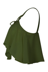 Lace Up Ruffle Crop Top - 4 colours