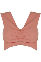Ruched Plunge Neck Crop Top - 3 Colours