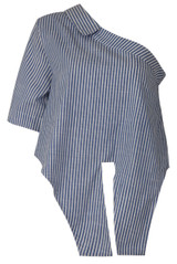Stripe One Shoulder Knot Front Tops - 2 Colours