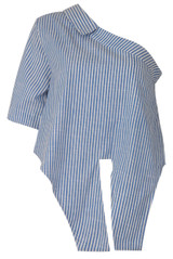Stripe One Shoulder Knot Front Tops - 2 Colours