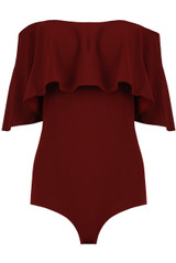 Off Shoulder Frill Bodysuit  -  5 Colours