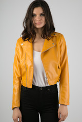 PU Waist Belt Biker Jacket - 2 Colours