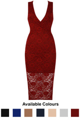 Floral Lace Textured Midi Dress - 7 Colours