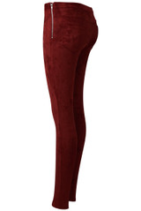 Suede Finish Side Zip Trousers - 3 Colours