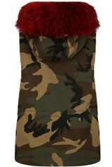 Camouflage Fur Hood Gilet - 2 Colours