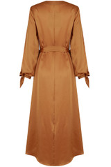 Open Sleeve Satin Wrap Front Midi Dress - 6 Colours