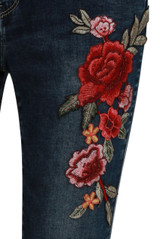 Floral Embroidered Denim Jeans