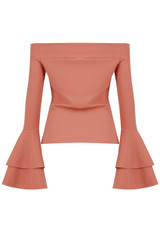 Off the Shoulder Layered Bell Sleeve Tops - 4 Colours