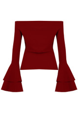 Off the Shoulder Layered Bell Sleeve Tops - 4 Colours