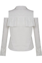 Frill Cold Shoulder Long Sleeve Shirt - 5 Colours