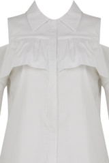 Frill Cold Shoulder Long Sleeve Shirt - 5 Colours