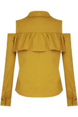 Frill Cold Shoulder Long Sleeve Shirt - 5 Colours