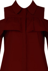 Frill Cold Shoulder Long Sleeve Shirt - 5 Colours