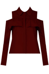 Frill Cold Shoulder Long Sleeve Shirt - 5 Colours