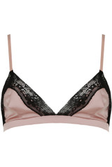 Satin Bra With Lace Trim
