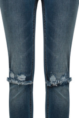 Blue Frayed Knees & Ankles Jeans