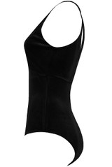 Velvet Front Cut Out Bodysuit  -  4 Colours