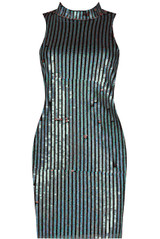 Sequin Back Zip Up Bodycon Dress - 3 Colours