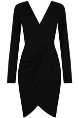 Pleated Cross Over Bodycon Dress -  3 Colours