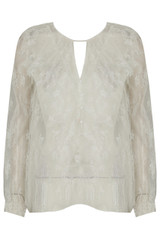 Floral Lace Front Button Up Tops - 2 Colours