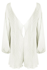 Pleated Back Button Up Playsuit - 3 Colours