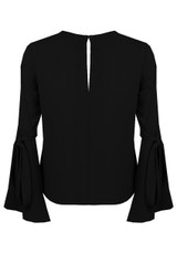 Knotted Sleeve Back Button Up Tops - 4 Colours