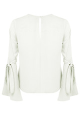 Knotted Sleeve Back Button Up Tops - 4 Colours