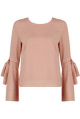Knotted Sleeve Back Button Up Tops - 4 Colours