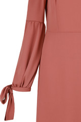 Knotted Sleeve Back Zip Up Shift Dress - 2 Colours