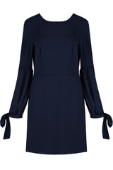 Knotted Sleeve Back Zip Up Shift Dress - 2 Colours