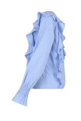 Back Button Up Frilled Crop Tops - 2 Colours