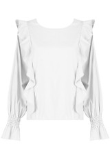 Back Button Up Frilled Crop Tops - 2 Colours